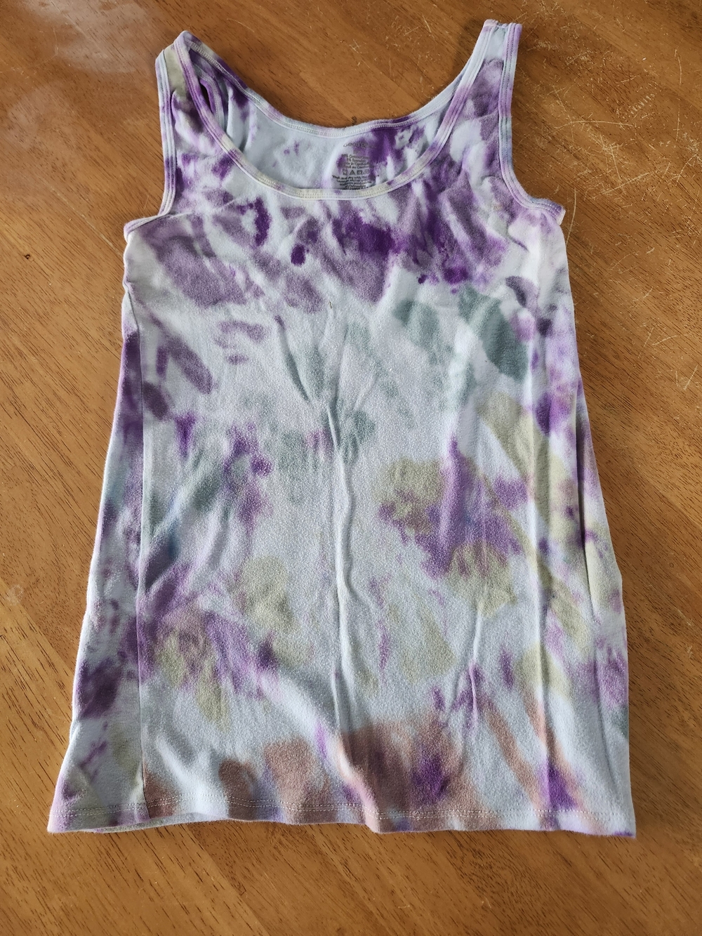 Hand Dyed Purple Multicolor Tank Top | George Women's Scoop Neck | Cotton